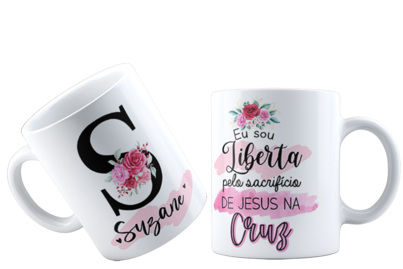 Canecas de Porcelana Personalizadas Alfabeto Evangelico Letra S