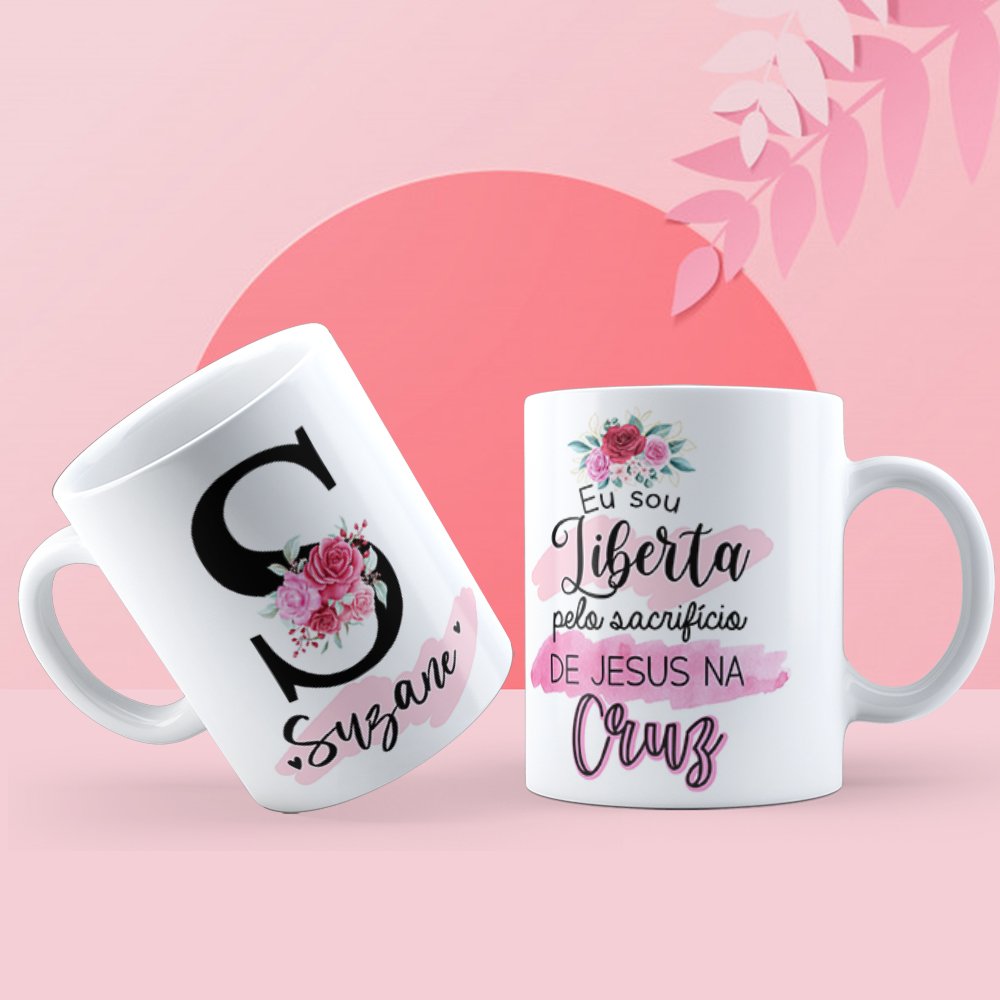 Canecas de Porcelana Personalizadas Alfabeto Evangelico Letra S - 2