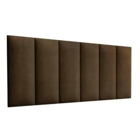 Cabeceira Modular E Box Casal 60x140 Em Material Sintético Marrom