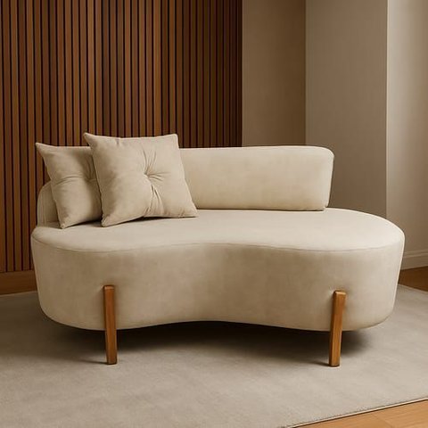 Sofá Orgânico Curvo 1,50 Cm  -Belufan Móveis