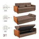 Ver imagem 5 de Sofa Cama com Bau 3 em 1 D26 205x92 Ipanema Avelã Luxury