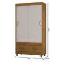 Ver imagem 4 de Guarda Roupa Solteiro 2 Portas 20022 Freijó Baunilha Flex – Araplac