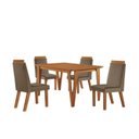 Ver imagem 2 de Conjunto Sala de Jantar Mesa Elos 1,35x0,90 Tampo Amadeirado 4 Cadeiras Riviera Cinamomo/Capuccino