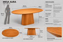 Ver imagem 4 de Mesa de Jantar Oval Aura Tampo em MDF 25mm Lmanina Natural de Madeira 160x90cm