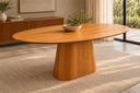 Ver imagem 1 de Mesa de Jantar Oval Aura Tampo em MDF 25mm Lmanina Natural de Madeira 160x90cm