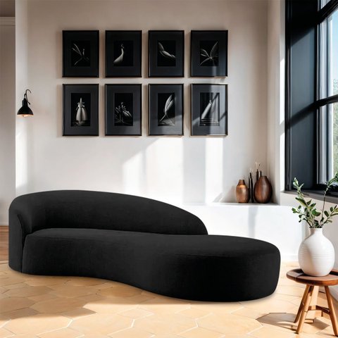 Divã Recamier Orgânico França 220cm Lado Direito Linho