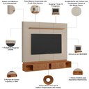 Ver imagem 5 de Painel para TV 70 pol com Bancada Suspensa 183cm Vox L05 Canela Off White Fosco - Lyam Decor