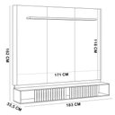 Ver imagem 6 de Painel para TV 70 pol com Bancada Suspensa 183cm Vox L05 Canela Off White Fosco - Lyam Decor