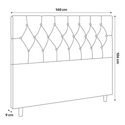 Cabeceira Cama Box Casal Madrid 140cm Suede Marrom - Desk Design - 4