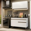 Ver imagem 2 de Armário Cozinha Modulada Compacta com Balcão 120cm Florença Multimóveis MP2451 Branco