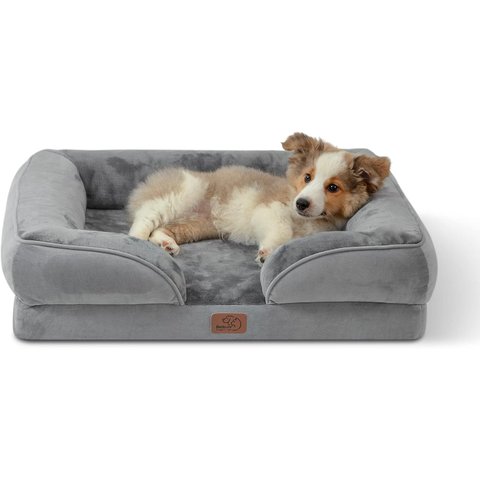 Bedsure Cama Ortopédica para Cães Médios M Cinza