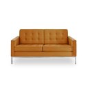 Ver imagem 1 de Sofá Fixo Florence Knoll 2 Lugares Inox em Sintético Caramelo