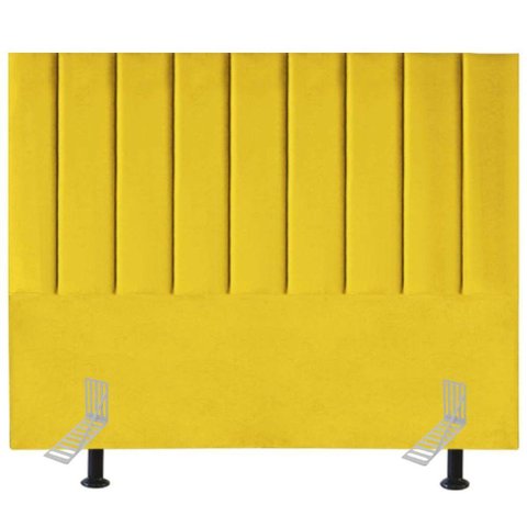 Cabeceira Cama Casal Queen Box 160 Cm Sara Suede e Frame Cor:amarelo