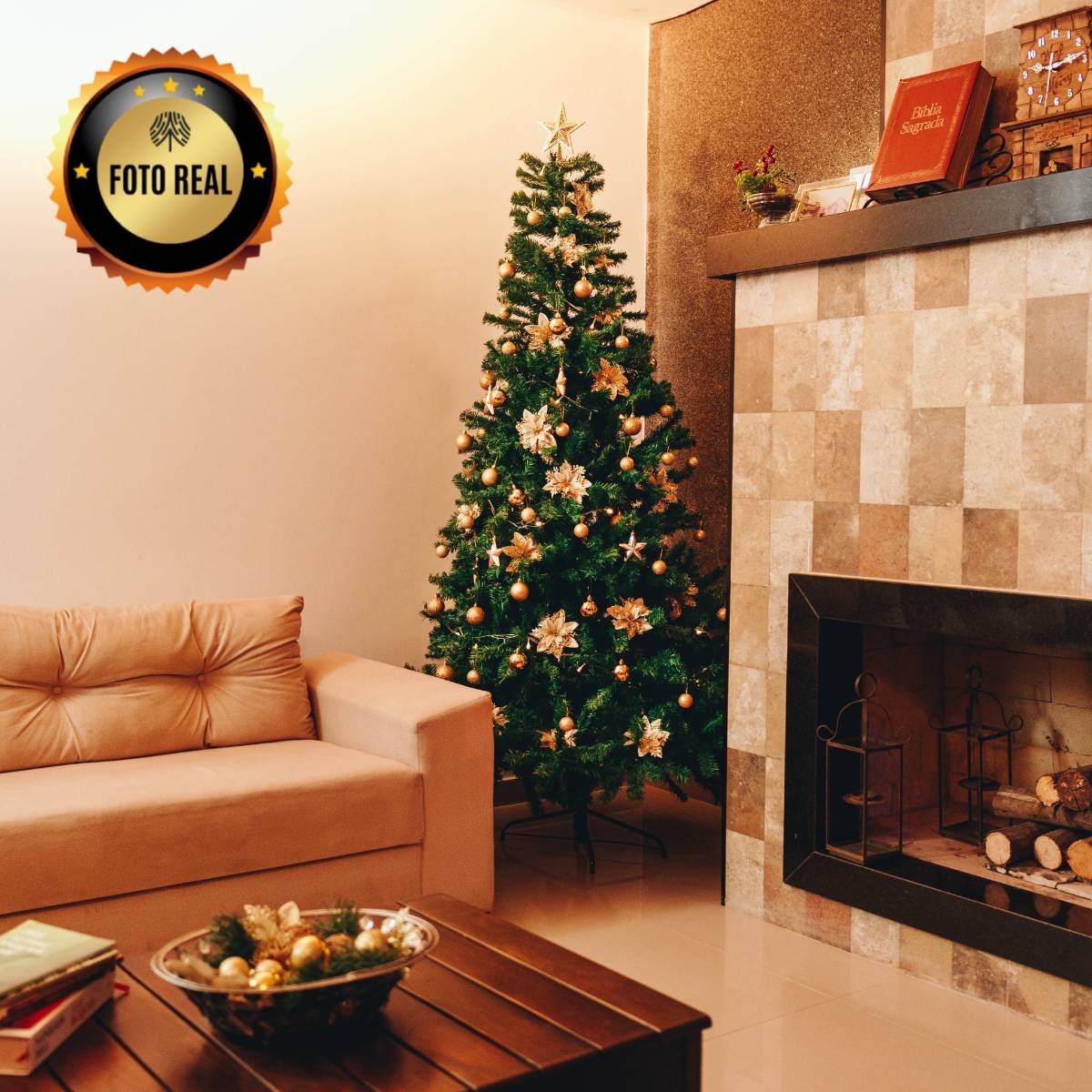 Árvore de Natal Pinheiro Grande Luxo Cheia Premium 1.50m 450 Galhos Verde Tradicional - 6