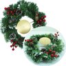 Decoração Arranjo de Mesa Castiçal Pinhas e Azevinhos 30cm - 1