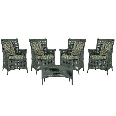 4 Poltronas e 1 Mesa Igapó em Alumínio Pintura Preta Corda Náutica Estofado 5