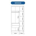 Ver mais imagens de Guarda-roupa Modulado com Espelho 7 Peças Infinity