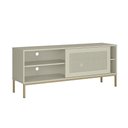 Ver imagem 3 de Rack Industrial para Sala de Estar Tv 55 Polegadas Palha Buriti - Off White Acetinado