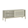Rack Industrial para Sala de Estar Tv 55 Polegadas Palha Buriti - Off White Acetinado - 3