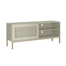 Rack Industrial para Sala de Estar Tv 55 Polegadas Palha Buriti - Off White Acetinado - 2
