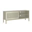 Ver imagem 2 de Rack Industrial para Sala de Estar Tv 55 Polegadas Palha Buriti - Off White Acetinado