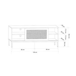 Rack Industrial para Sala de Estar Tv 55 Polegadas Palha Buriti - Off White Acetinado - 4