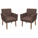 Ver imagem 1 de Kit 2 Poltronas Decorativa Nina Veludo Marrom