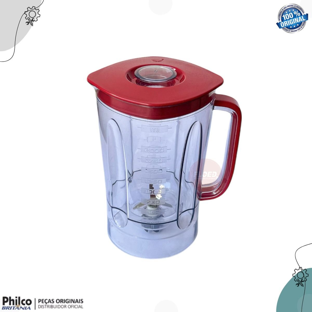 Copo de Liquidificador Philco Ph900/1200 B100 Vermelho Orig. - 8