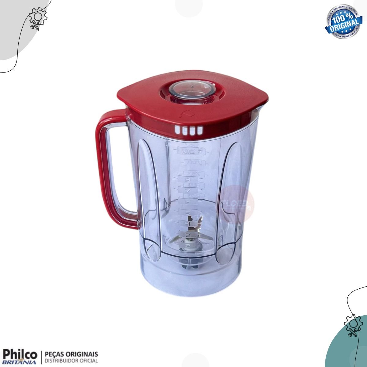 Copo de Liquidificador Philco Ph900/1200 B100 Vermelho Orig. - 6