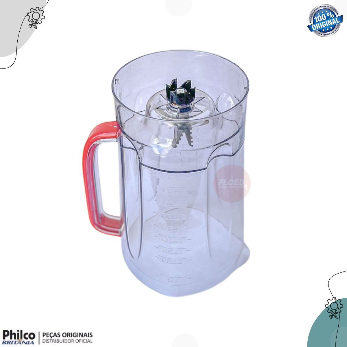 Copo de Liquidificador Philco Ph900/1200 B100 Vermelho Orig. - 4