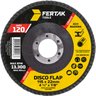 Disco Flap Fertak Grão 120 4 1/2" X 7/8" Cônico Fibra 115mm X 22mm - 10 Und Fertak Tools Cód: 2833 - - 2