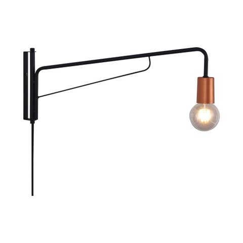 LUMINÁRIA PAREDE ARANDELA INDUSTRY ARTICULADA PRETO/COBRE - 3208/AR PT/CB