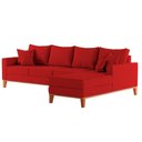 Ver imagem 3 de Sofá 4 Lugares Beny com Chaise Direito Suede Vermelho