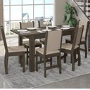 Ver imagem 1 de Mesa de Jantar Bellagio 6 Lugares com Cadeira Clara