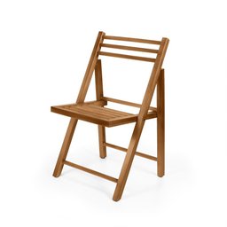 Cadeira Dobrável Retrátil Rústica em Madeira - Natural - 1