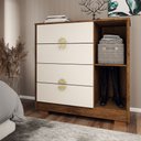 Ver imagem 2 de Cômoda Sapateira Búzios 1 Porta 4 Gavetas Imbuia/fendi - Panorama Móveis
