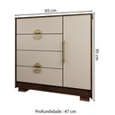 Ver imagem 4 de Cômoda Sapateira Búzios 1 Porta 4 Gavetas Imbuia/fendi - Panorama Móveis