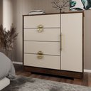 Ver imagem 1 de Cômoda Sapateira Búzios 1 Porta 4 Gavetas Imbuia/fendi - Panorama Móveis
