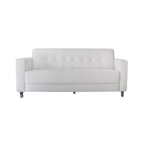 Sofá Jade 3 Lugares Suede Branco - Dominic Decor