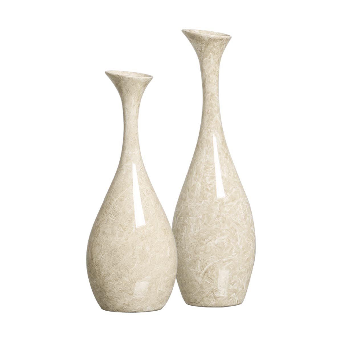 Vaso de Mesa Decoração de Cerâmica Bege Petra Dupla Vanguard - 1