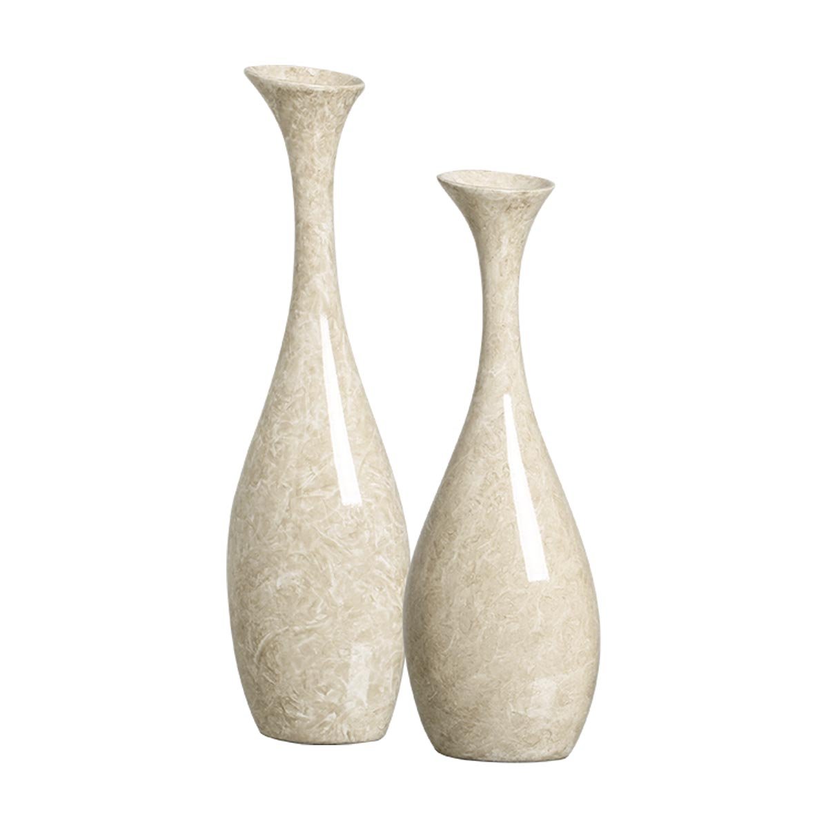 Vaso de Mesa Decoração de Cerâmica Bege Petra Dupla Vanguard - 4
