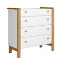 Ver imagem 3 de Quarto Infantil Flora Guarda Roupa 2 Portas Correr, Comoda 4 Gavetas, Berço Freijo/branco
