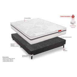 Conjunto Box Casal Molas Ensacadas Comfort 138x188x62 Reconflex - 5