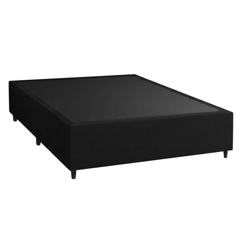 Base Cama Box Casal Reforçada 138x188x40cm Preto Madeira Maciça Eucalipto Suporta 120kg por Pessoa