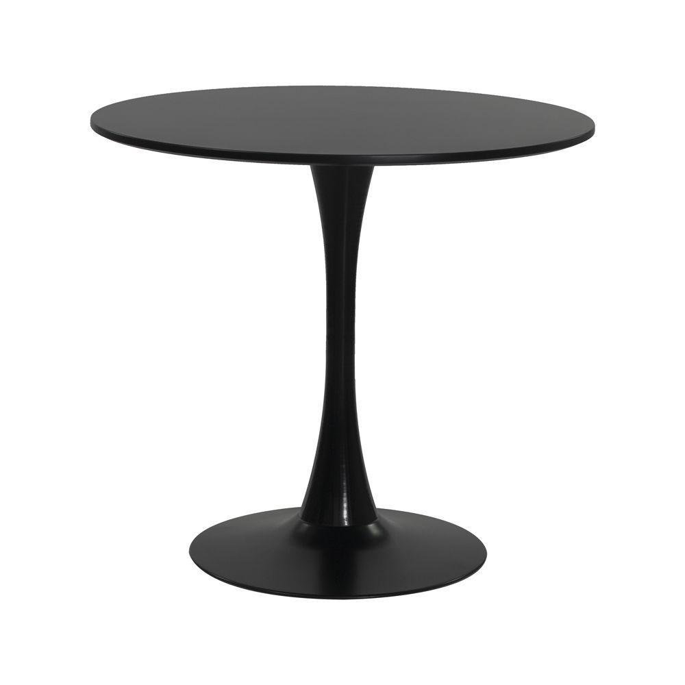 Mesa Saarinen Tulipa Redonda 80cm Tampo Madeira Preto