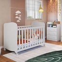 Ver imagem 1 de Quarto de Bebê Completo Matteo 100% Mdf 3 Gavetas Branco Brilho - Pnr Móveis