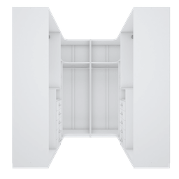 KIT CLOSET COM CABIDEIROS E GAVETREIRO A 2,00 M361.B MUNDI MOVEIS - 3