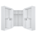 Ver imagem 1 de KIT CLOSET COM CABIDEIROS E GAVETREIRO A 2,00 M361.B MUNDI MOVEIS