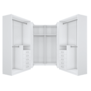 KIT CLOSET COM CABIDEIROS E GAVETREIRO A 2,00 M361.B MUNDI MOVEIS