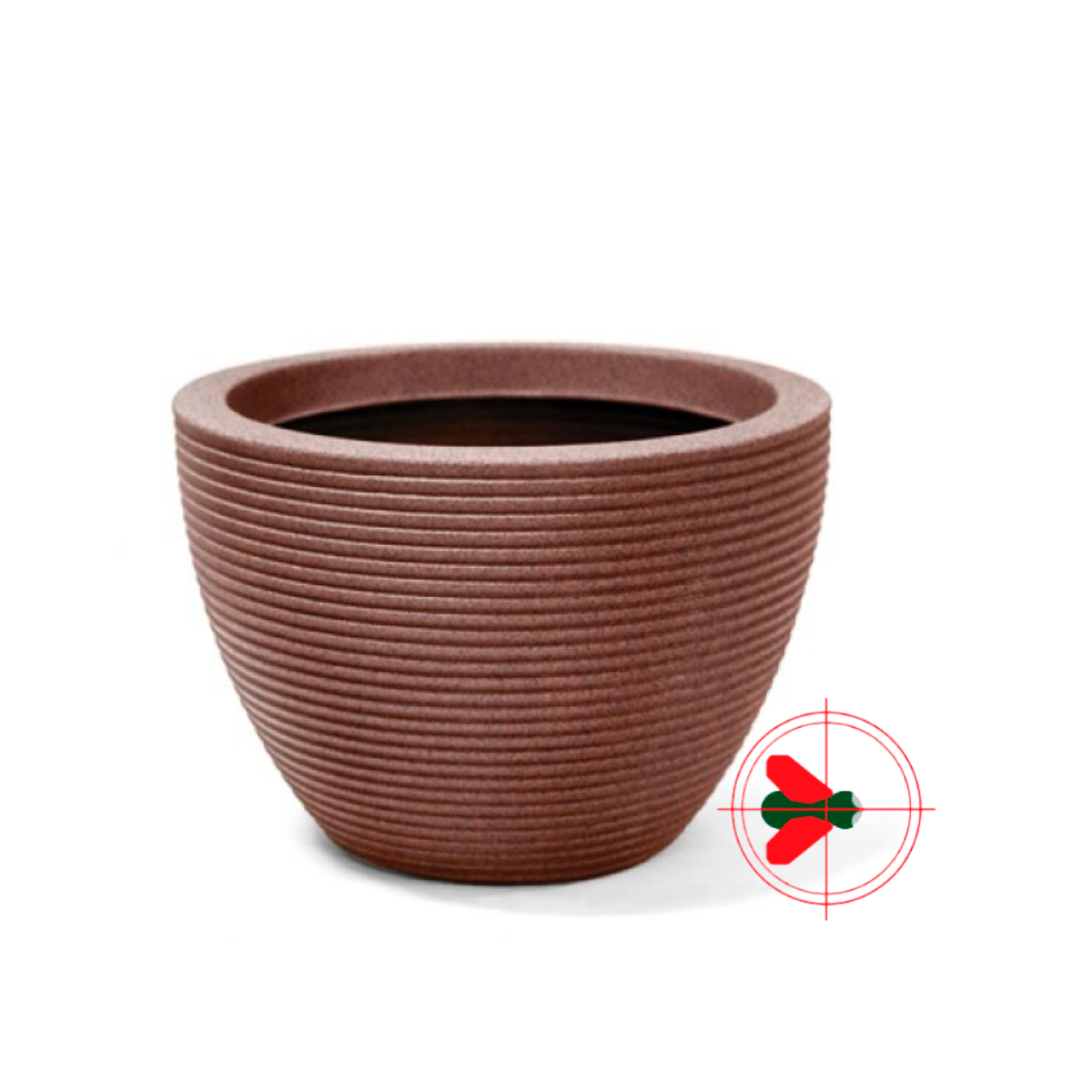 Vaso Riscatto Oval Baixo 22 Ferrugem